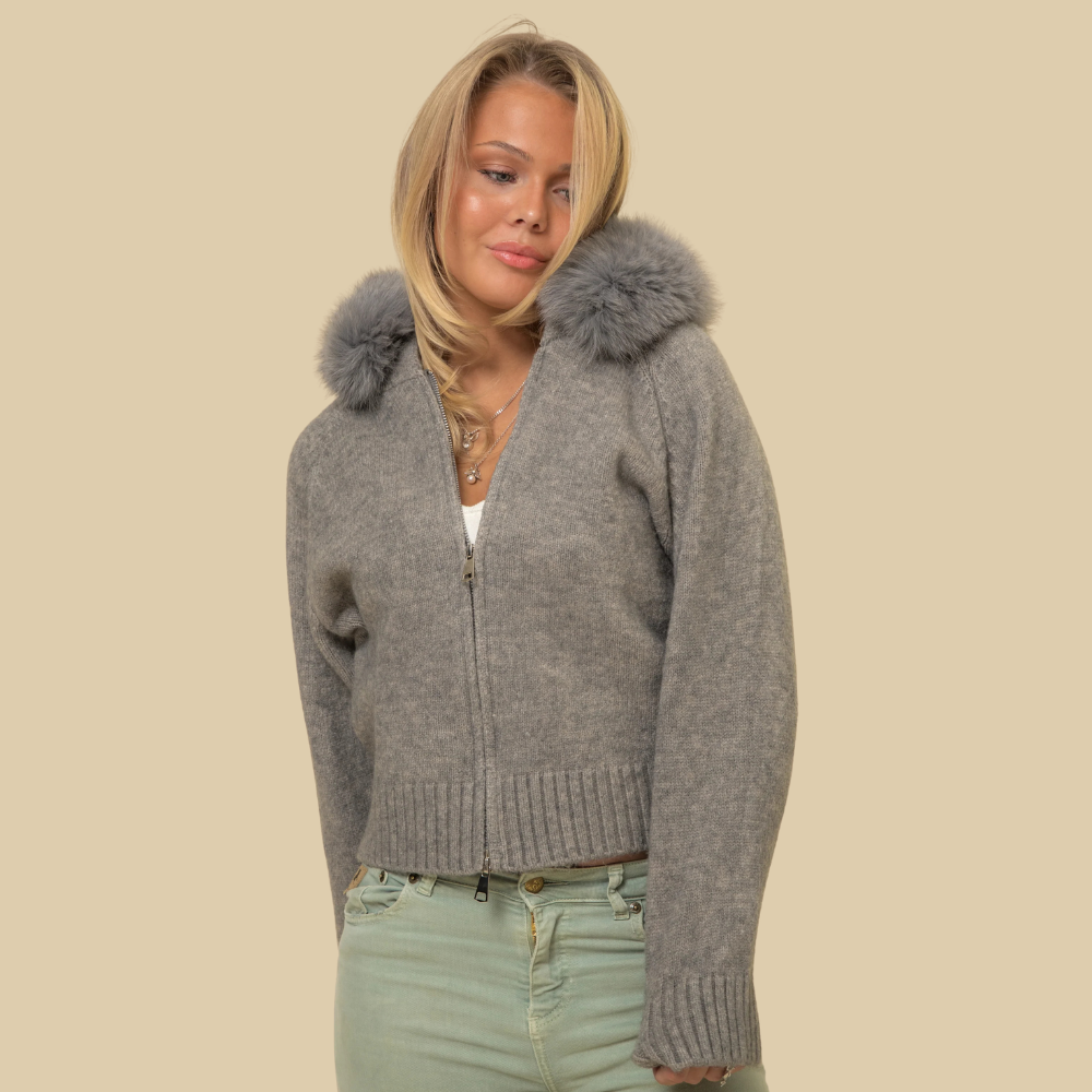 ArcticLuxe Faux Fur Hooded Cardigan