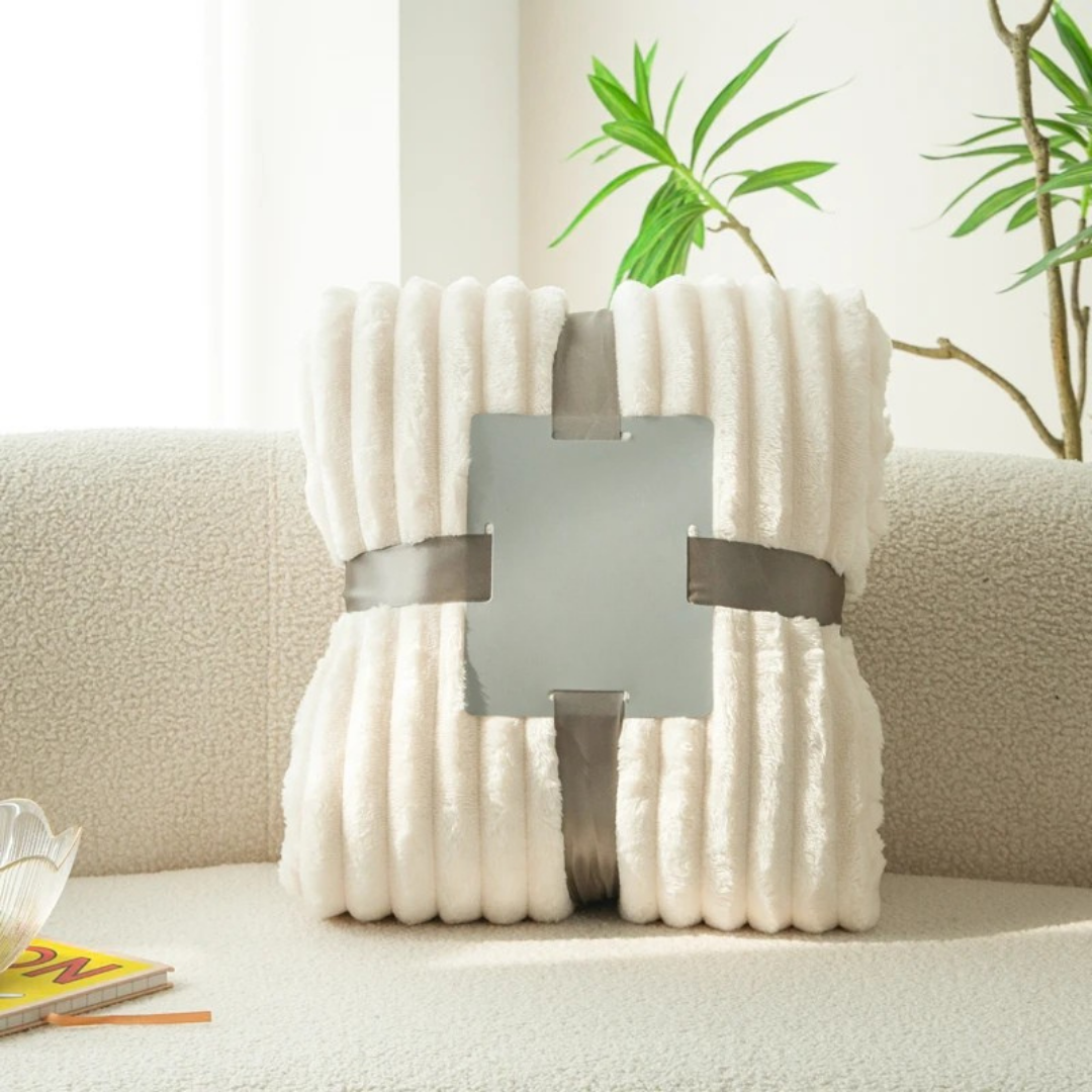 Stripe Sided Fleece Warm Blanket
