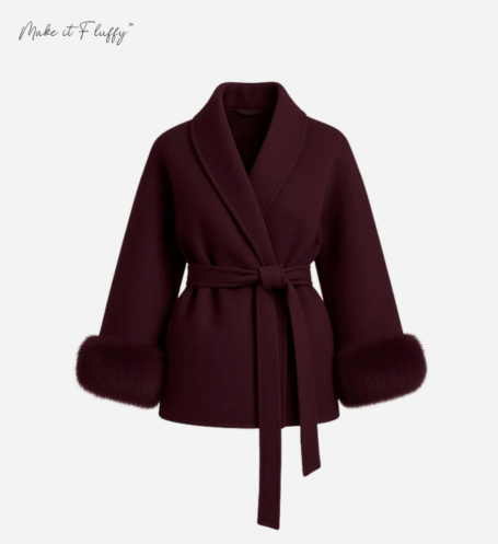 AuroraLuxe Wool Blend Coat