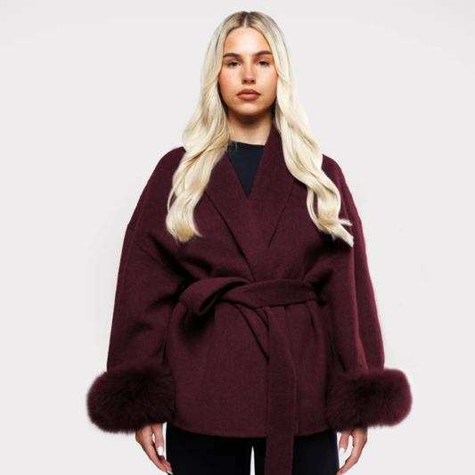 AuroraLuxe Wool Blend Coat