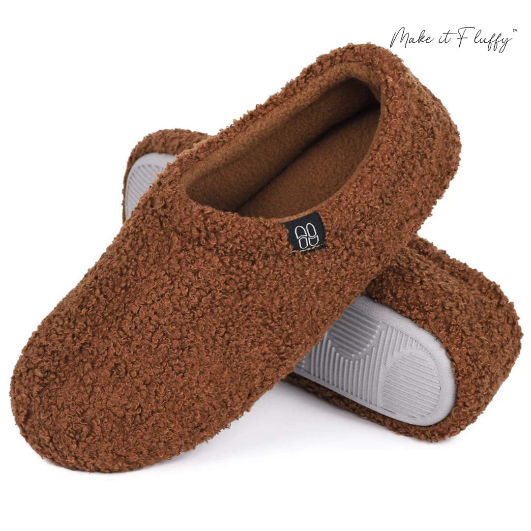Curly Faux Fur Memory Foam Slippers