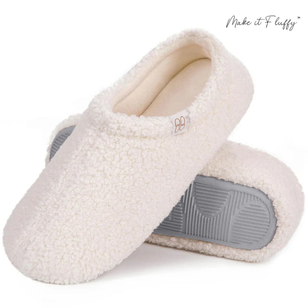 Curly Faux Fur Memory Foam Slippers