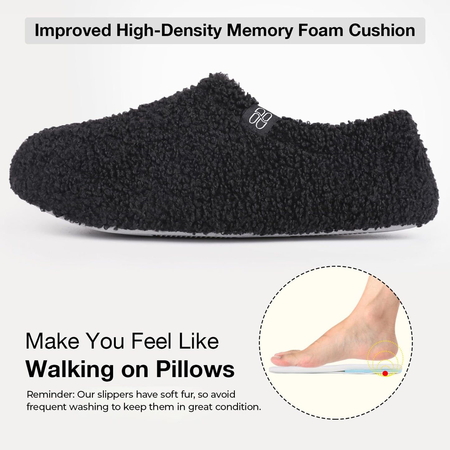 Curly Faux Fur Memory Foam Slippers
