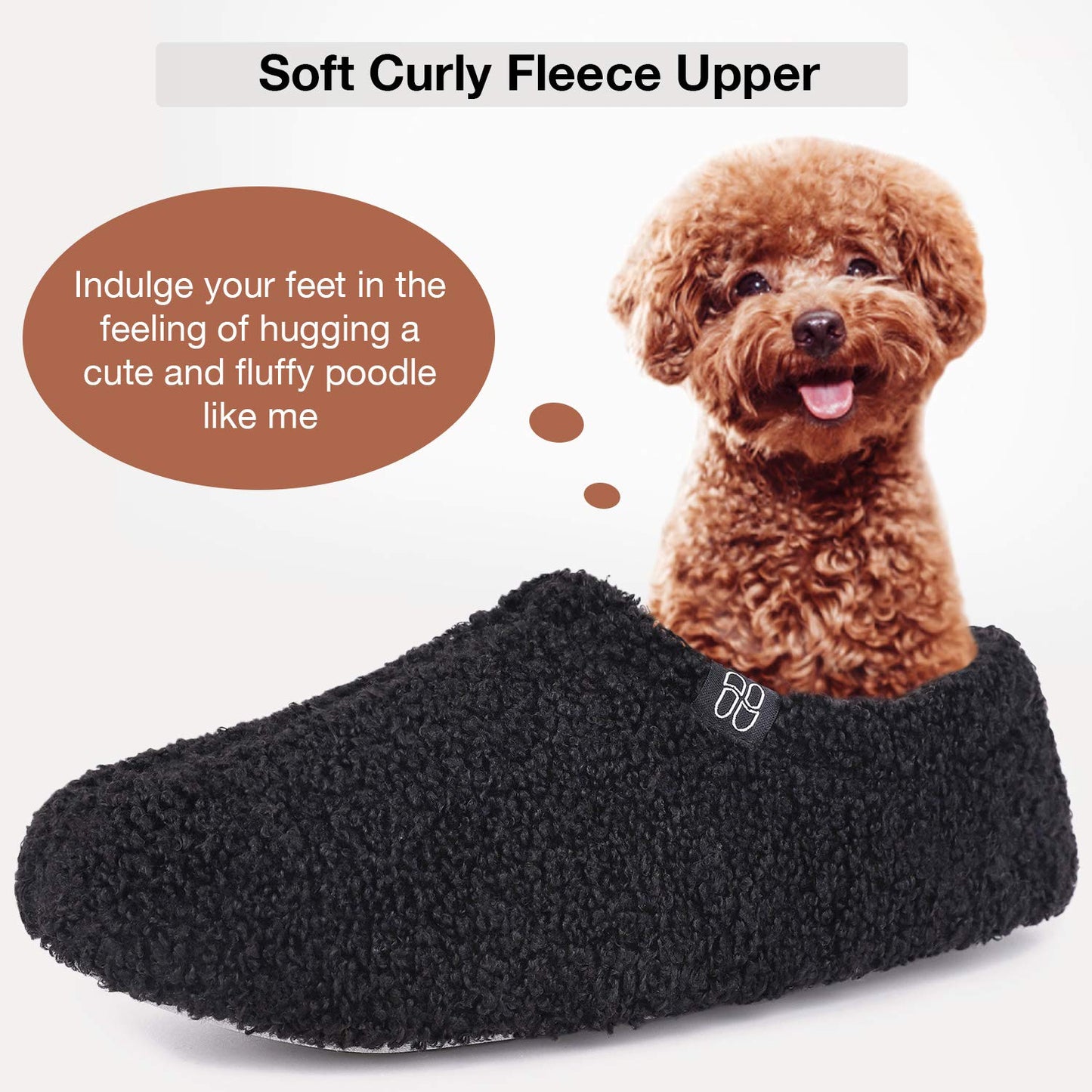 Curly Faux Fur Memory Foam Slippers