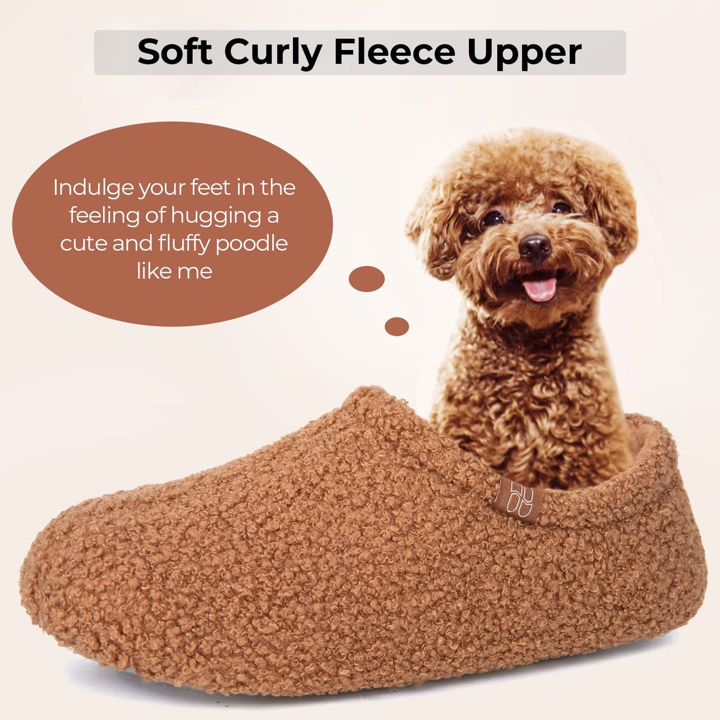 Curly Faux Fur Memory Foam Slippers
