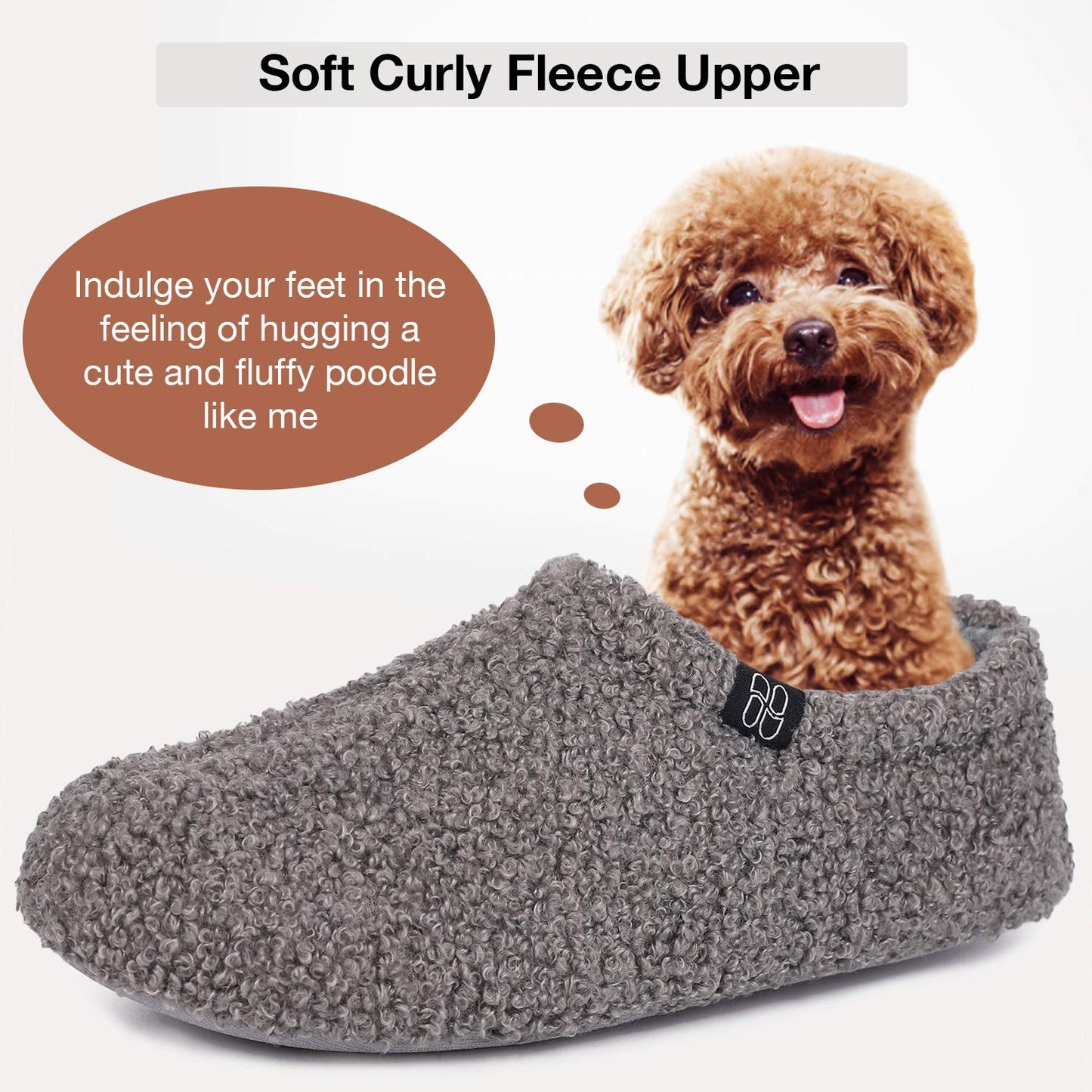 Curly Faux Fur Memory Foam Slippers