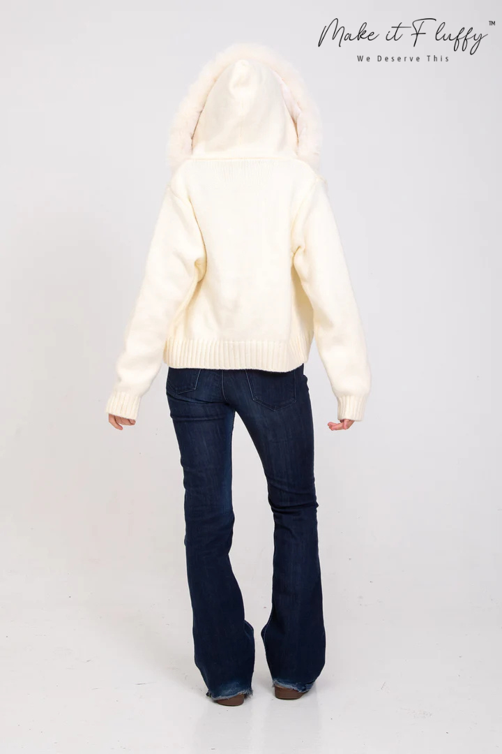 ArcticLuxe Faux Fur Hooded Cardigan