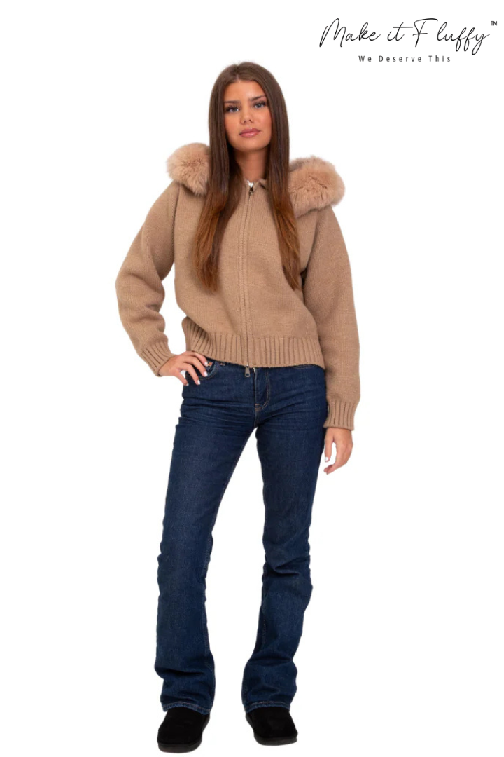 ArcticLuxe Faux Fur Hooded Cardigan