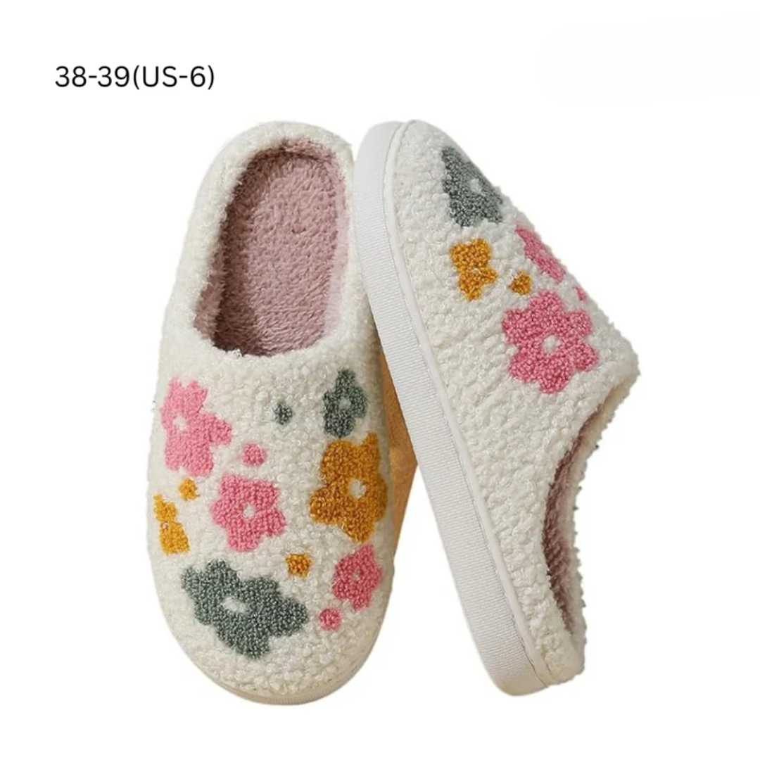 ChicFluff Flower Plush Slippers