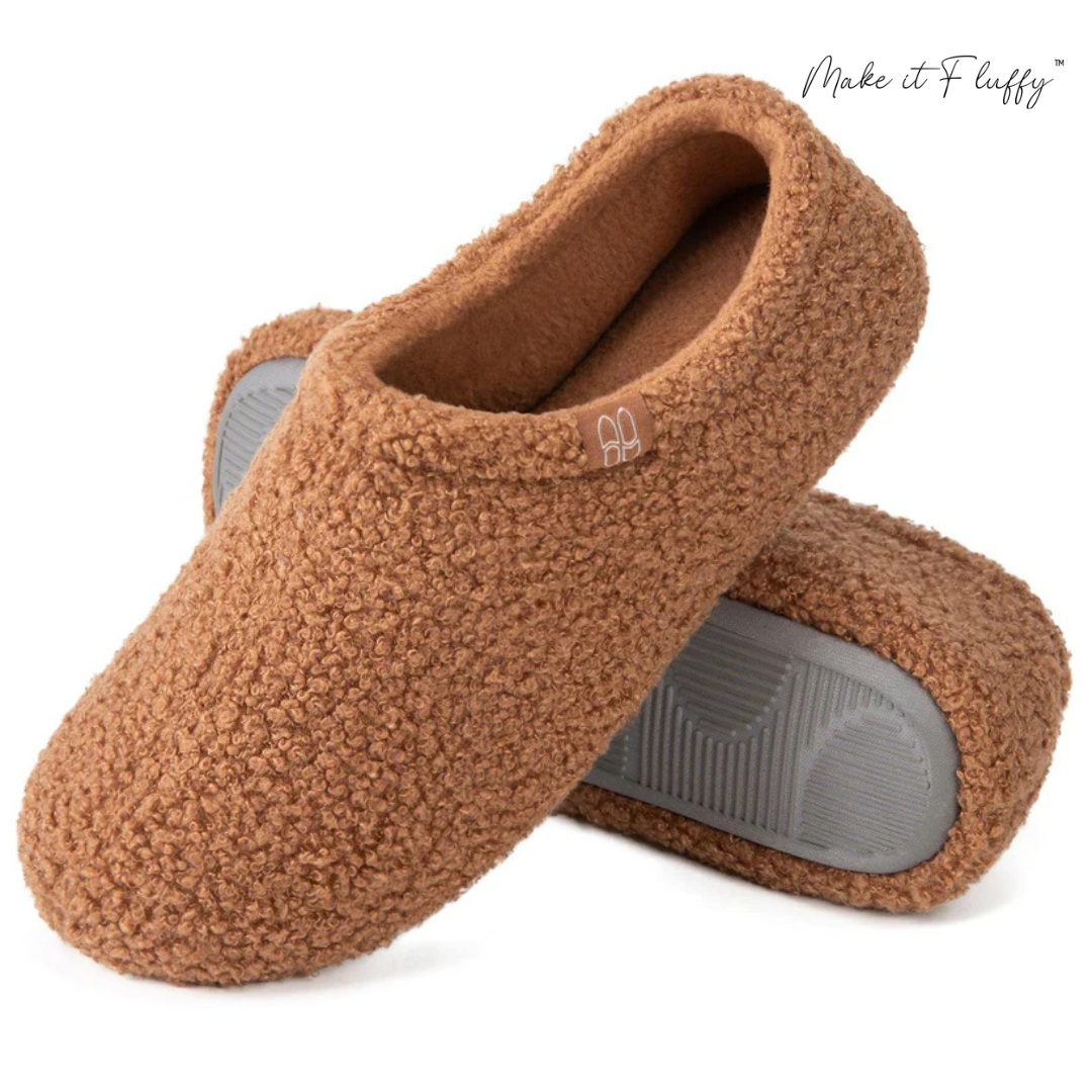 Curly Faux Fur Memory Foam Slippers