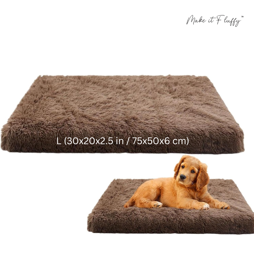 Fluffy Orthopedic Dog Bed – Large Square Plush Comfort