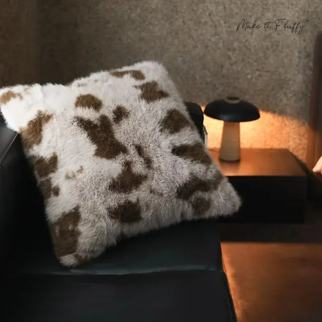 Luxe Zebra Faux Fur Cushion – Soft Plush Sofa Pillow
