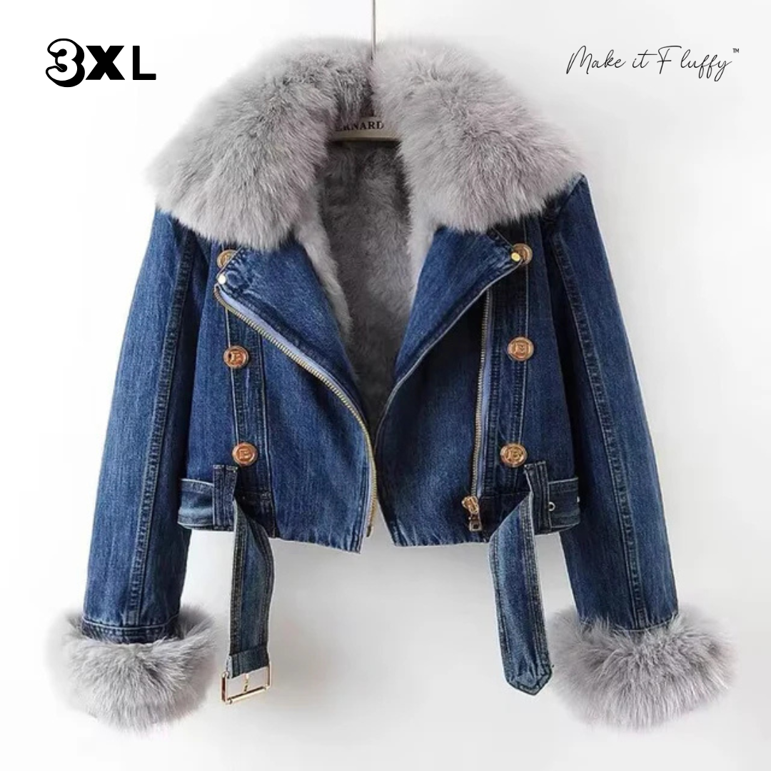 Women's Fur-Lined Denim Jacket