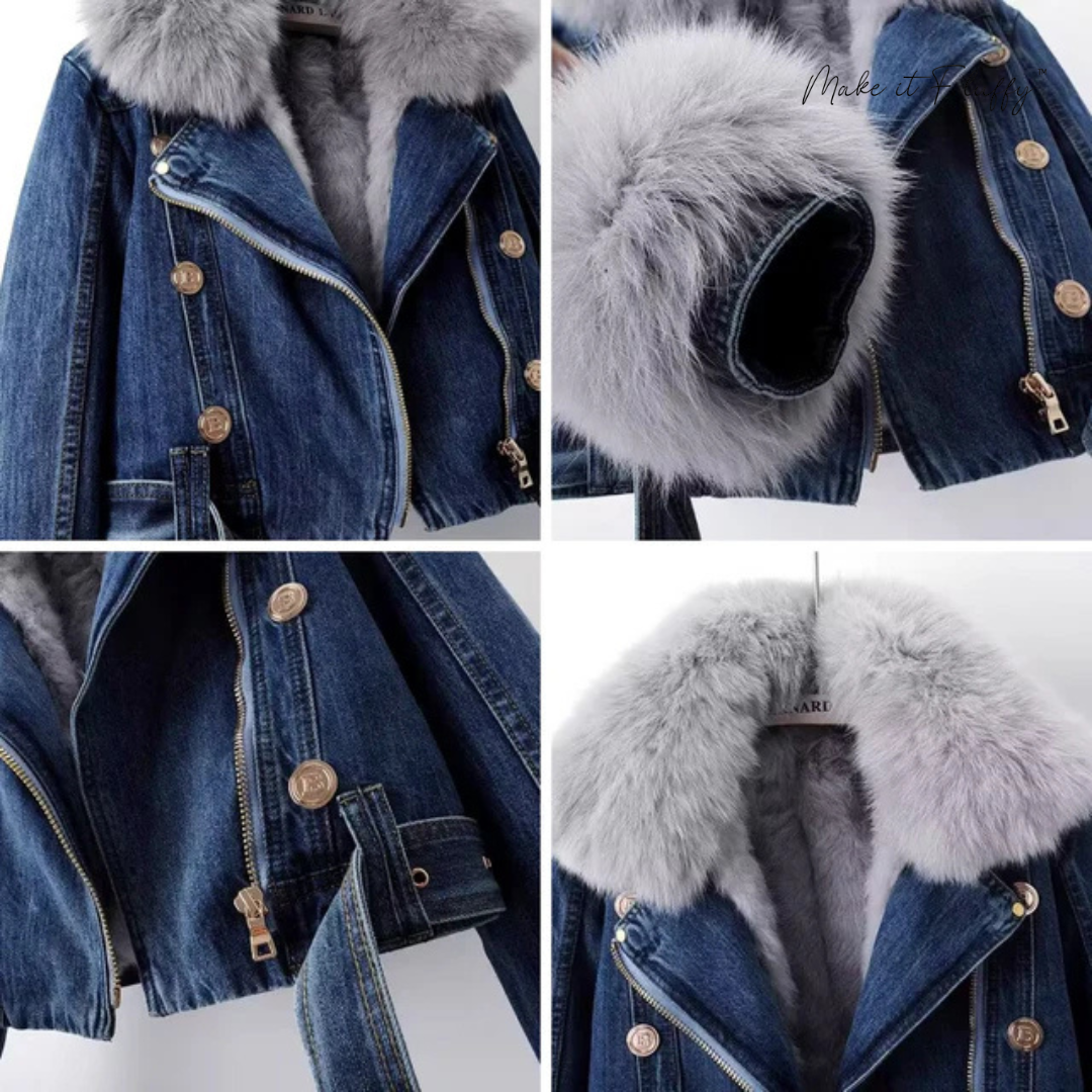 Women's Fur-Lined Denim Jacket