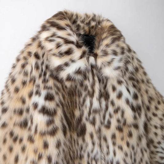 AuroraLuxe Dream Jacket - Faux Fur Leopard