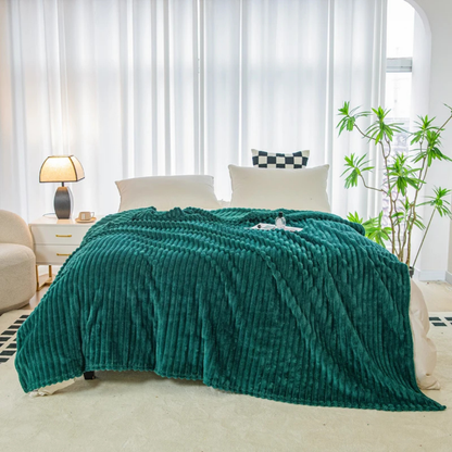 Stripe Sided Fleece Warm Blanket