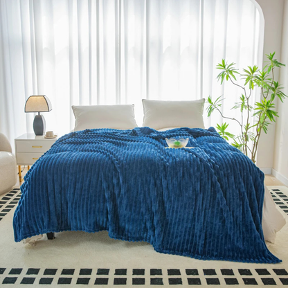 Stripe Sided Fleece Warm Blanket
