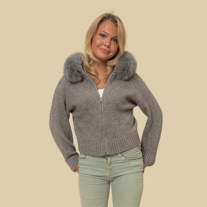 ArcticLuxe Faux Fur Hooded Cardigan