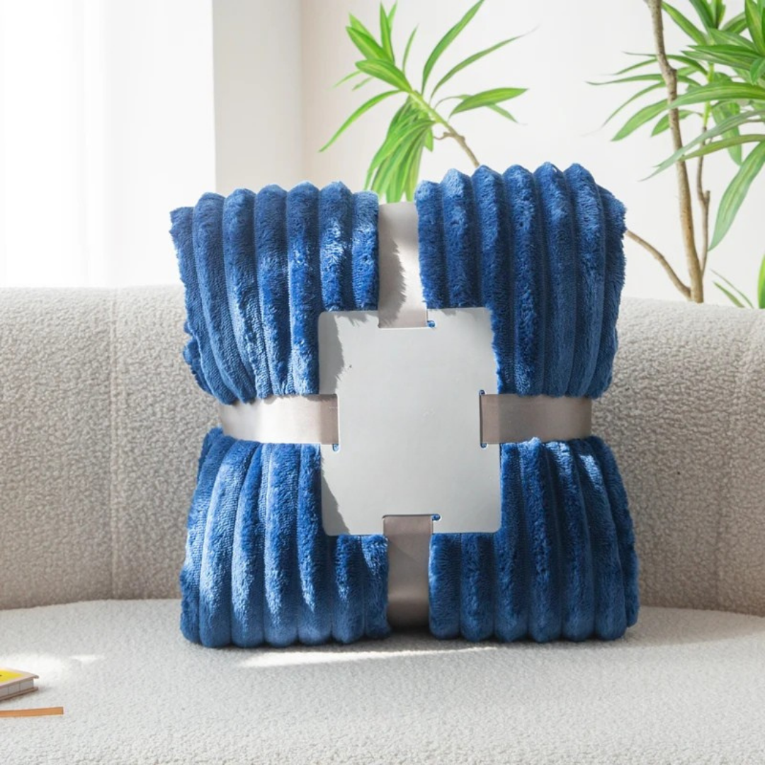 Stripe Sided Fleece Warm Blanket