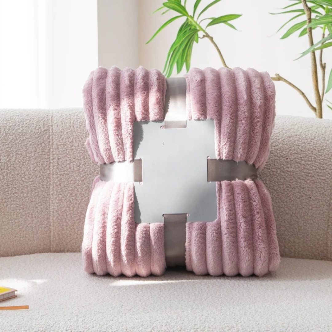 Stripe Sided Fleece Warm Blanket