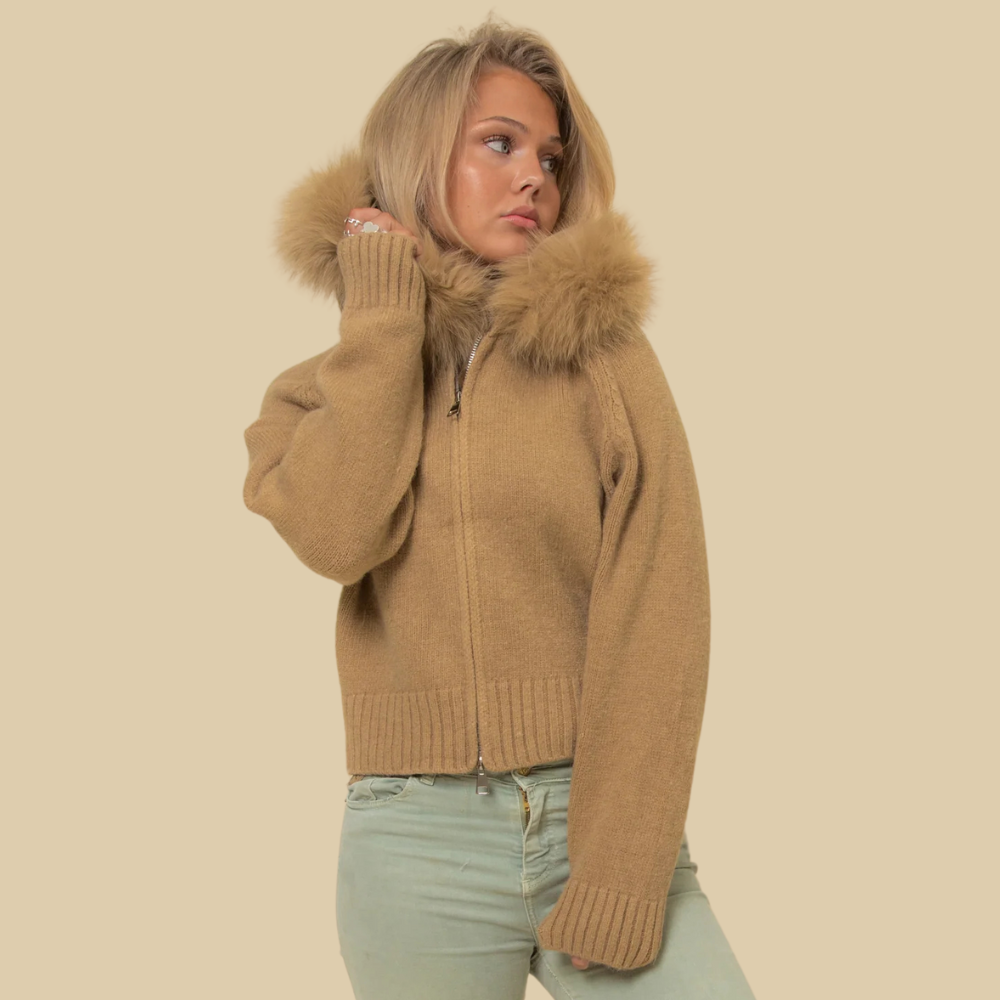 ArcticLuxe Faux Fur Hooded Cardigan