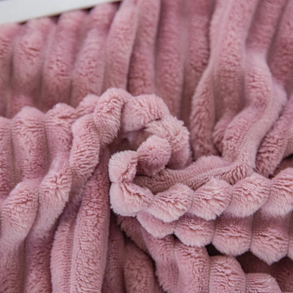 Stripe Sided Fleece Warm Blanket