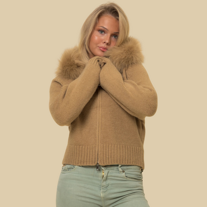 ArcticLuxe Faux Fur Hooded Cardigan