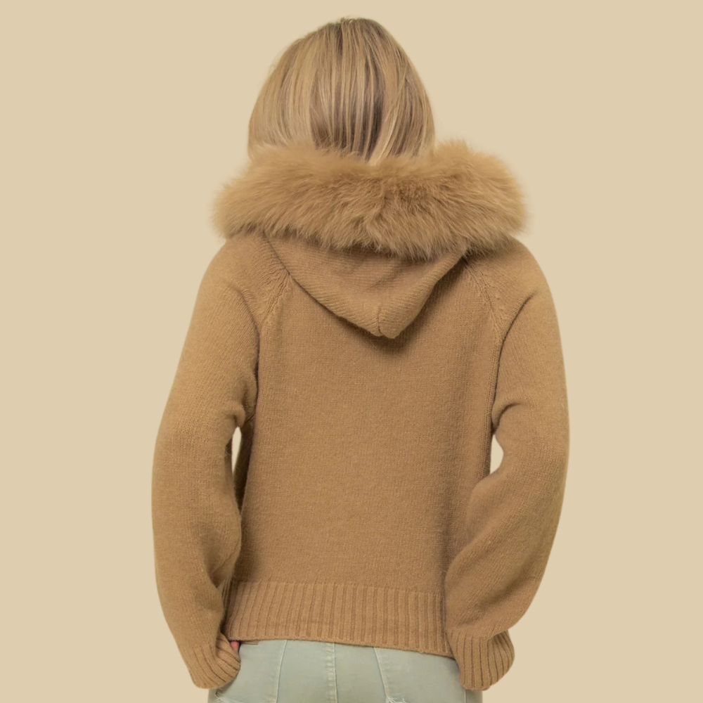 ArcticLuxe Faux Fur Hooded Cardigan