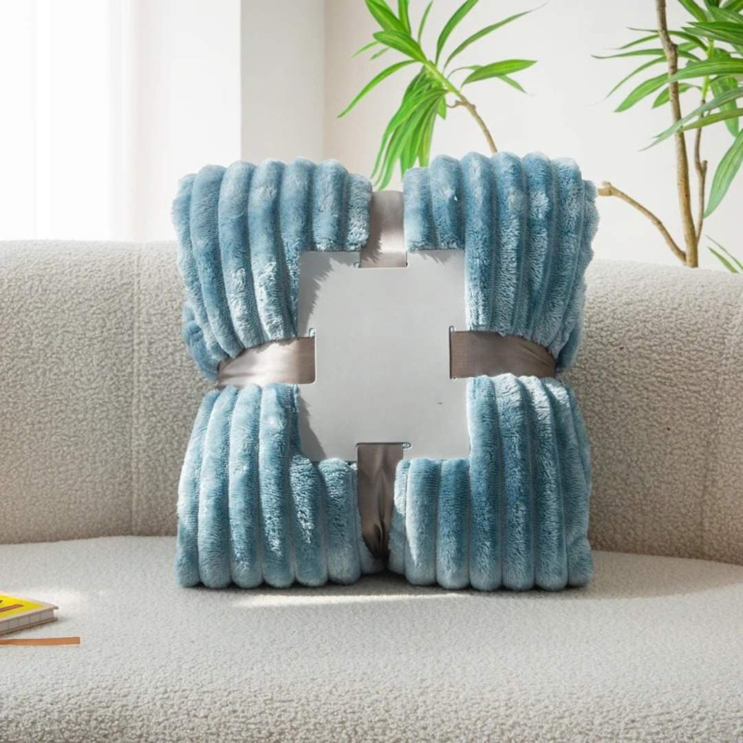 Stripe Sided Fleece Warm Blanket