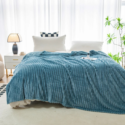 Stripe Sided Fleece Warm Blanket