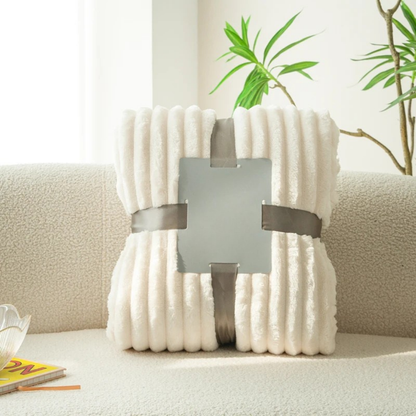 Stripe Sided Fleece Warm Blanket