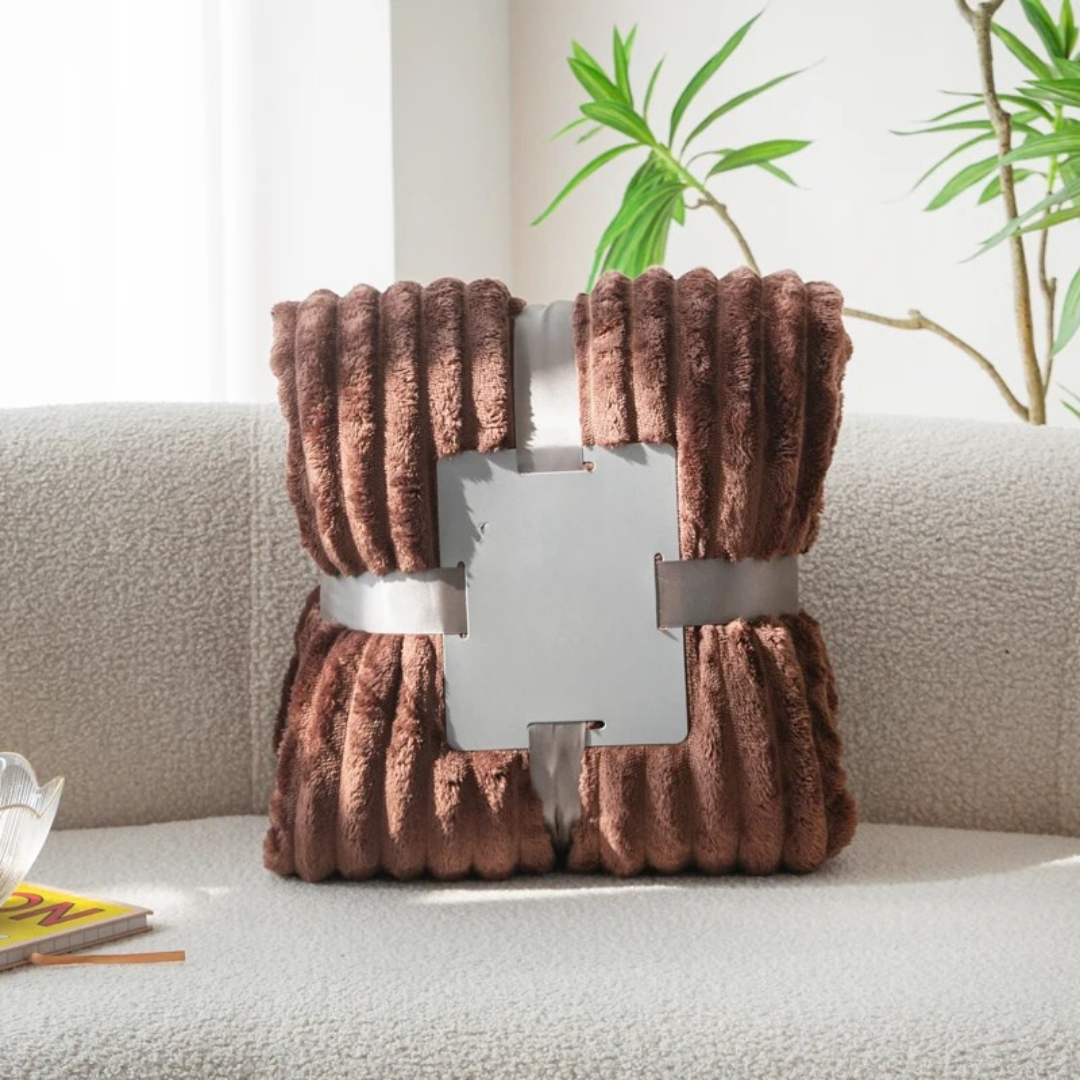 Stripe Sided Fleece Warm Blanket