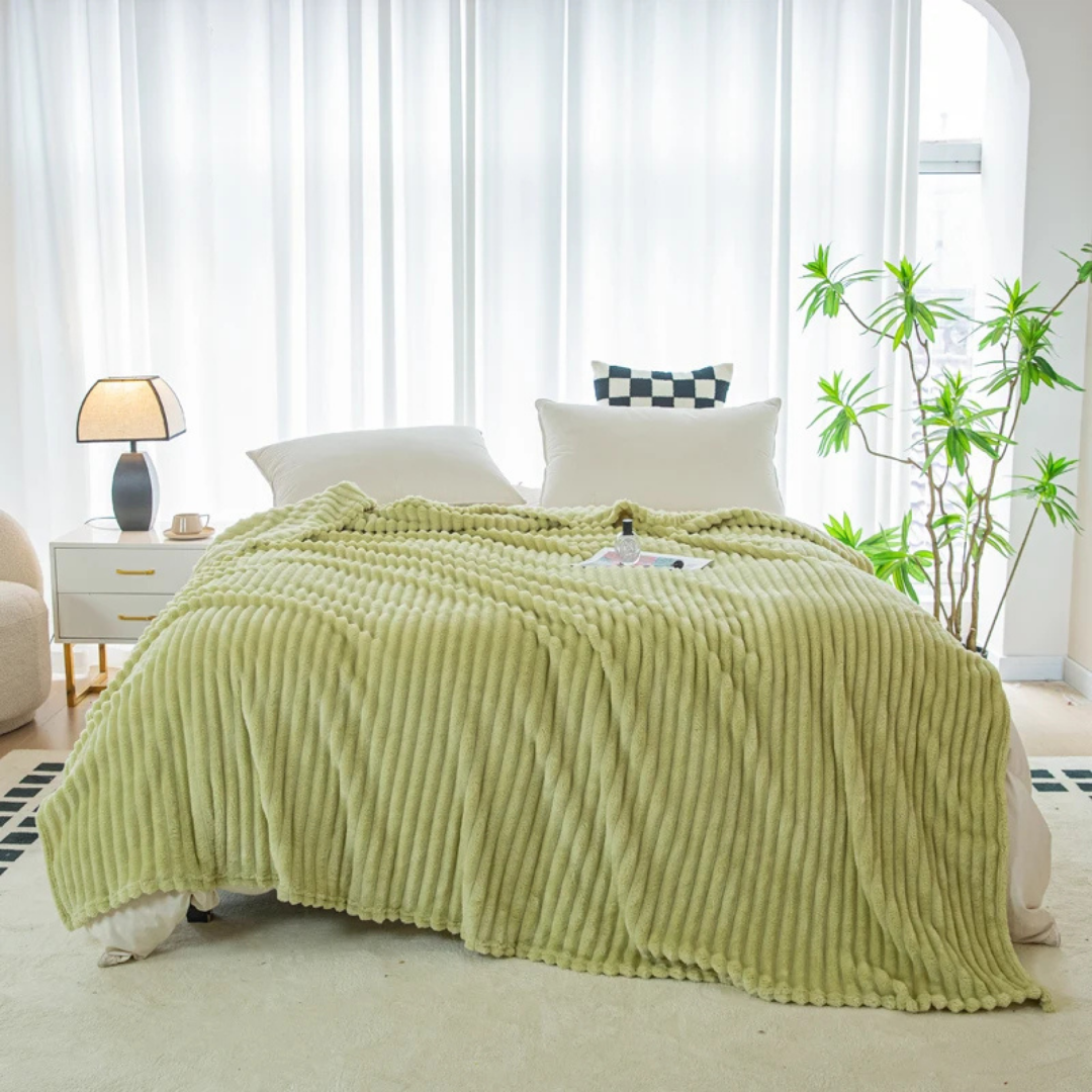 Stripe Sided Fleece Warm Blanket