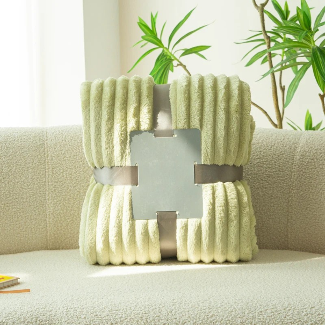 Stripe Sided Fleece Warm Blanket