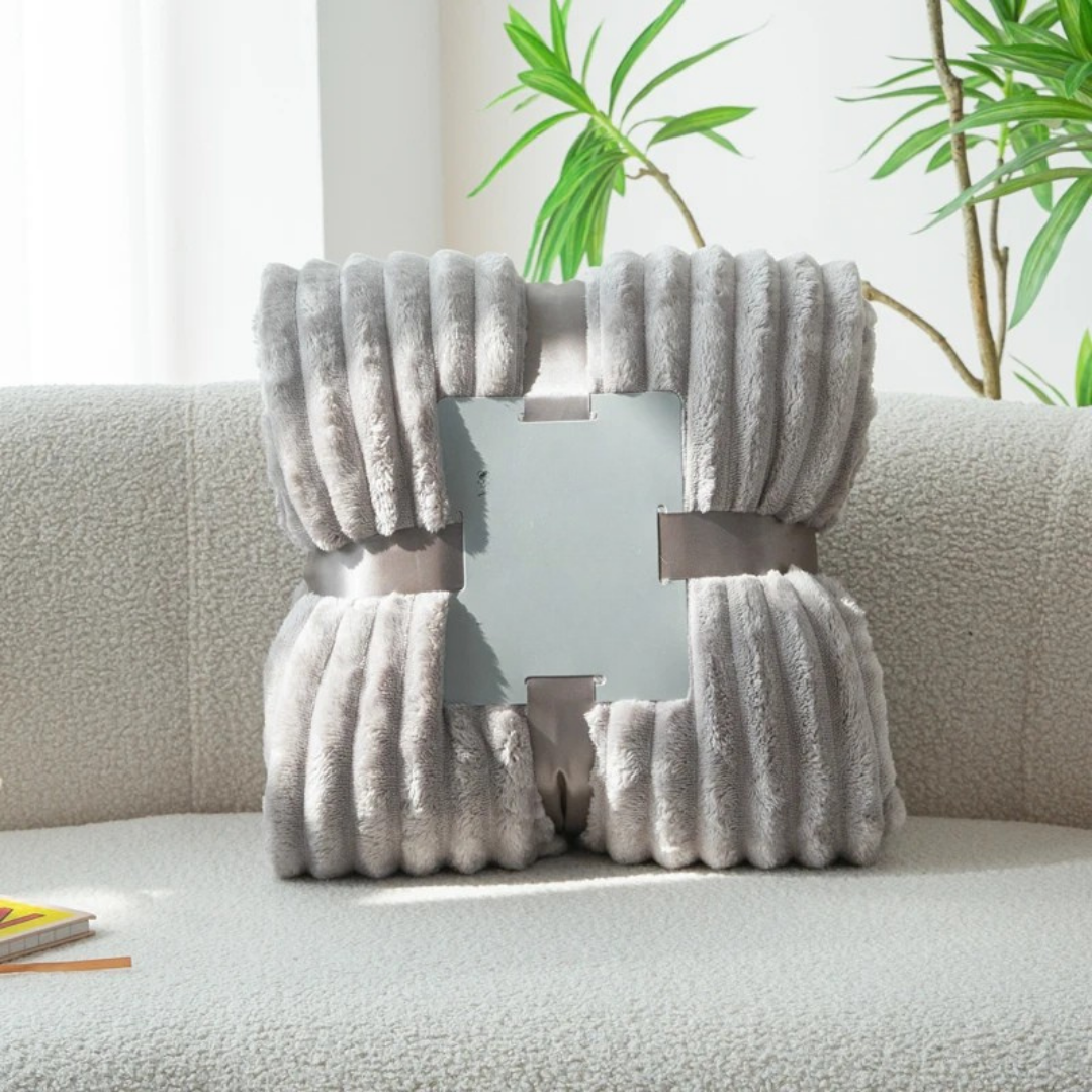 Stripe Sided Fleece Warm Blanket