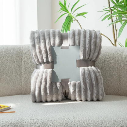 Stripe Sided Fleece Warm Blanket
