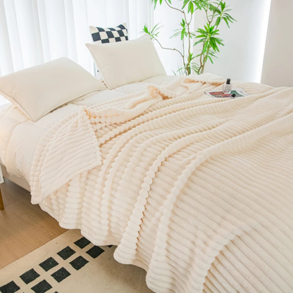 Stripe Sided Fleece Warm Blanket