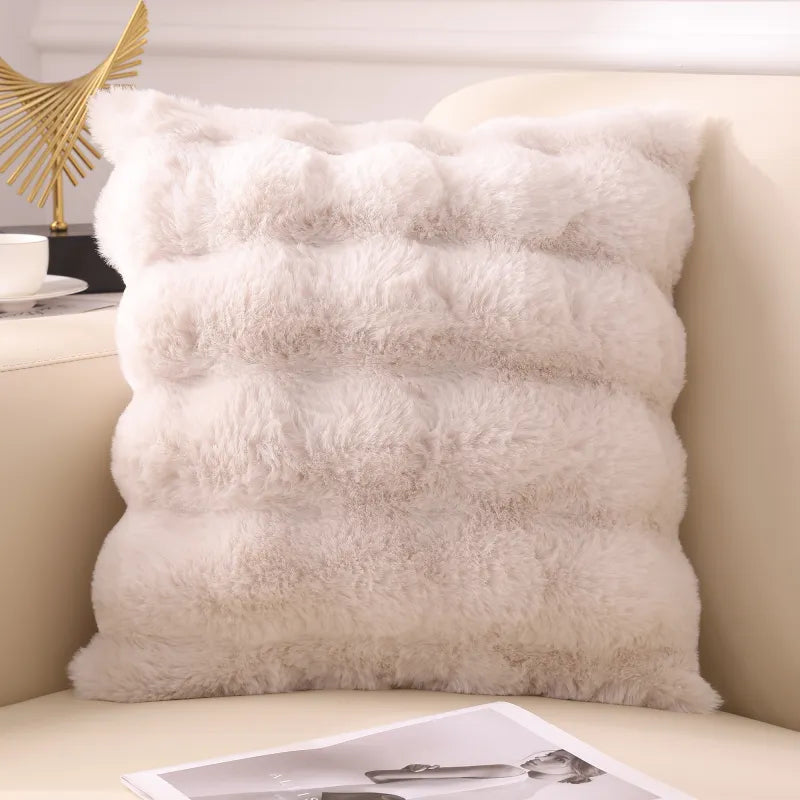 CloudFluff Ultra-Plush Wave Pillow Cover in Cream