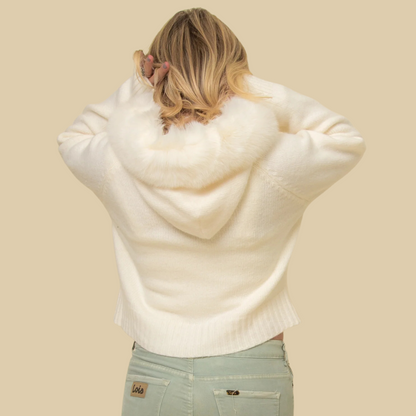 ArcticLuxe Faux Fur Hooded Cardigan