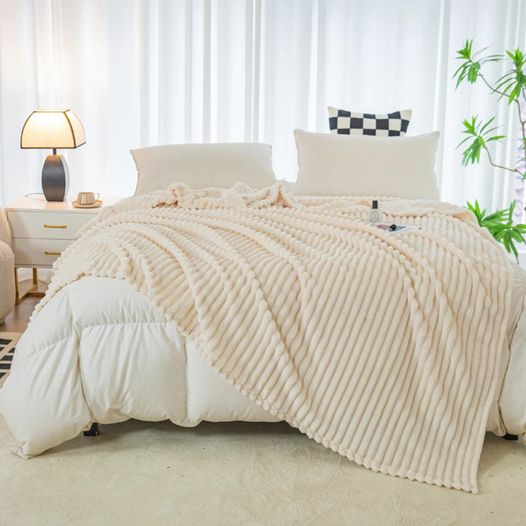 Stripe Sided Fleece Warm Blanket