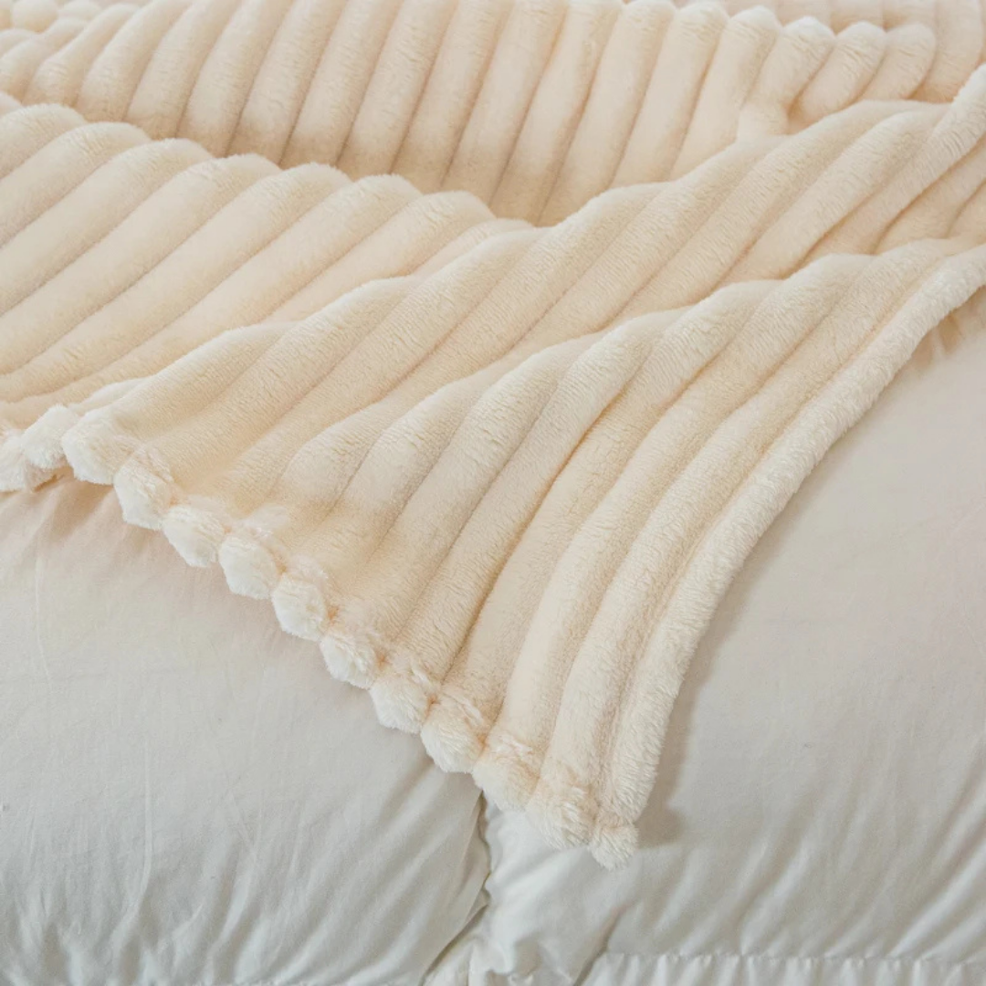 Stripe Sided Fleece Warm Blanket