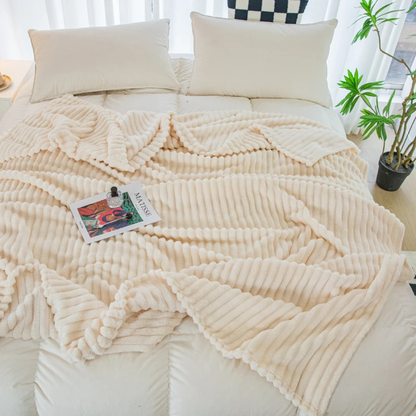 Stripe Sided Fleece Warm Blanket