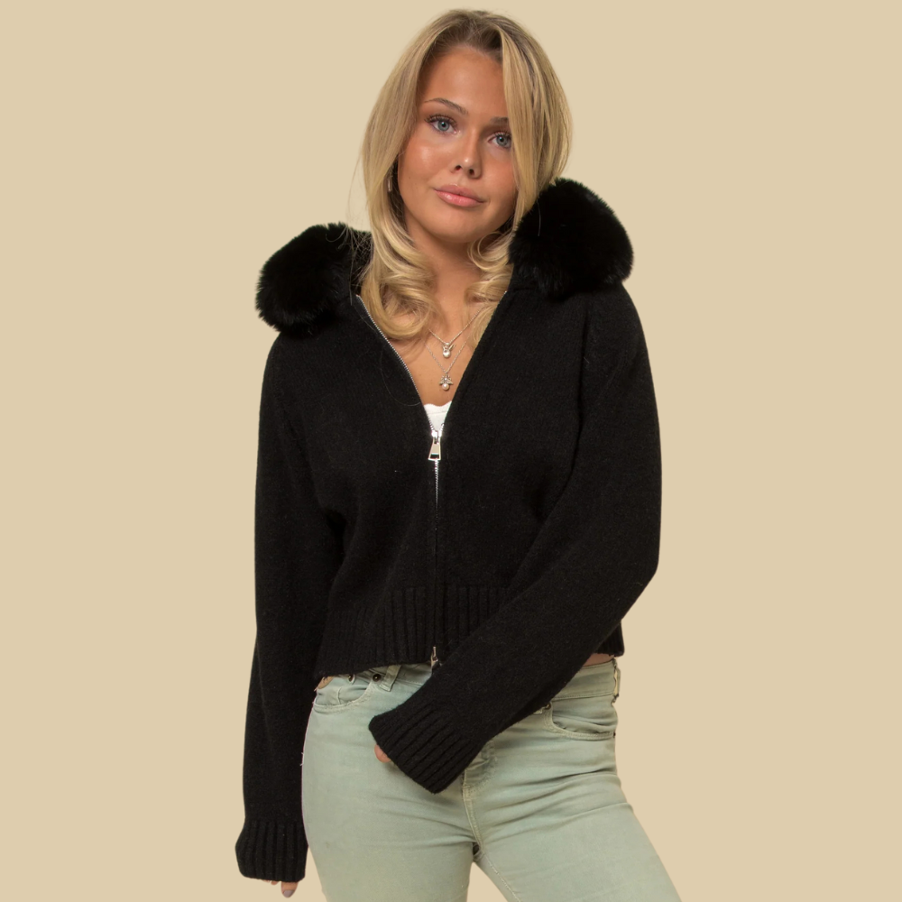 ArcticLuxe Faux Fur Hooded Cardigan