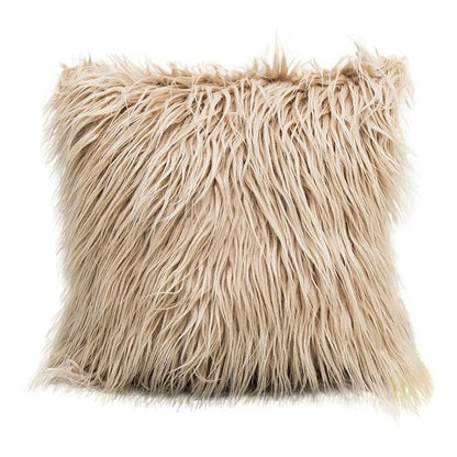 CloudFluff Faux Fur Accent Pillow in Beige