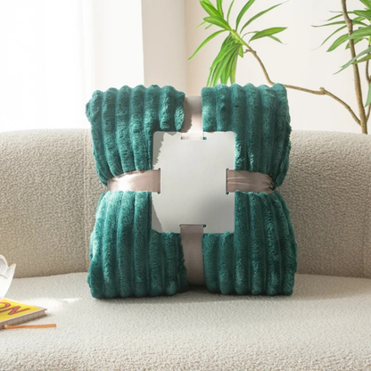 Stripe Sided Fleece Warm Blanket