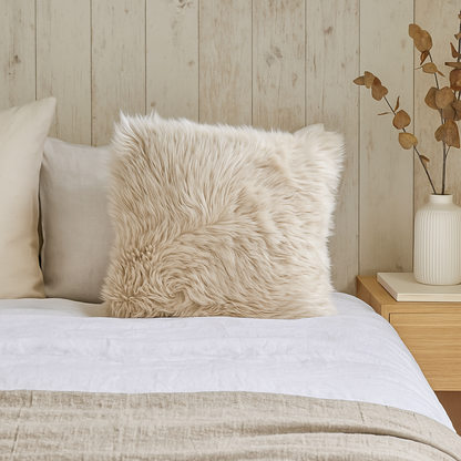 Natural Tibetan Sheepskin Accent Cushion