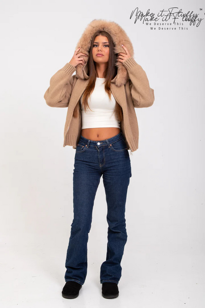 ArcticLuxe Faux Fur Hooded Cardigan