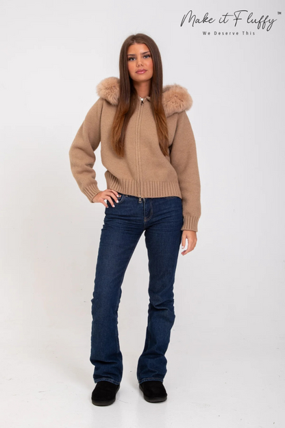 ArcticLuxe Faux Fur Hooded Cardigan