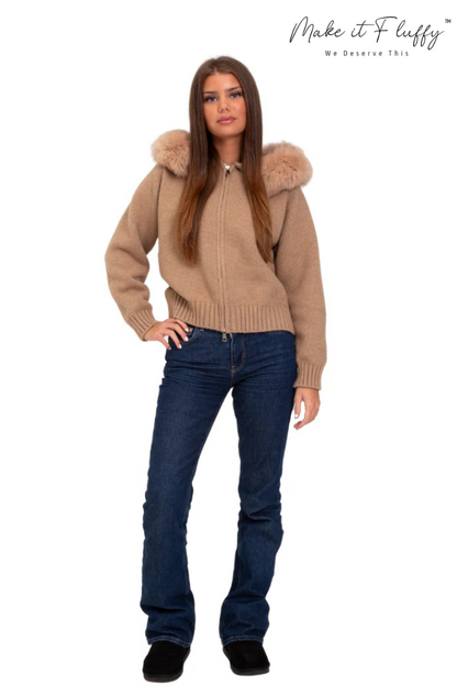 ArcticLuxe Faux Fur Hooded Cardigan