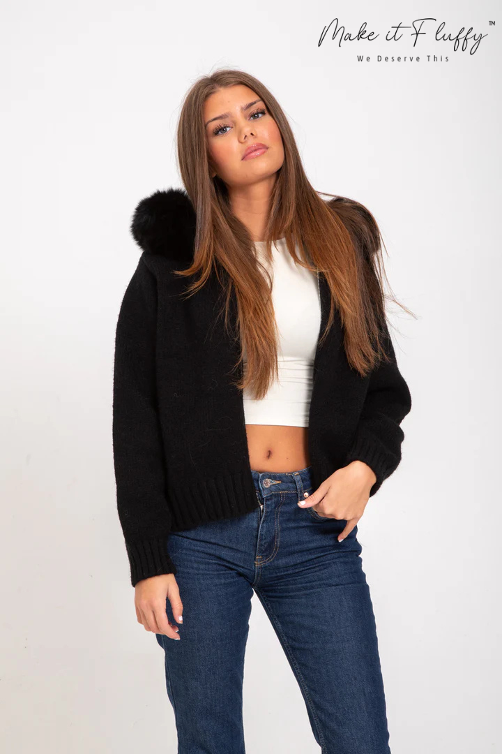 ArcticLuxe Faux Fur Hooded Cardigan
